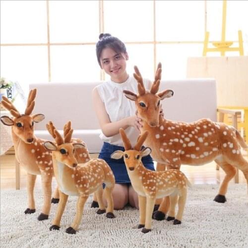 Lovely realistic Sika deer Plush toys handsome comfortable stuffed beautiful Deer Doll Birthday presents