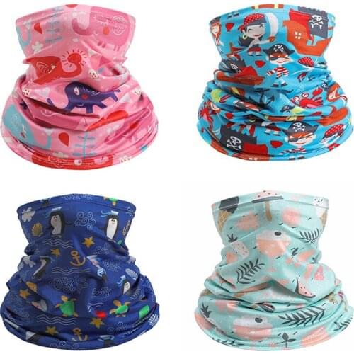 Fashion Print Bandana Boys And Girls Neck Warmer Tube Face Cover Children Scarf Kids Magic Scarf For Outdoor Cycling Skateboard