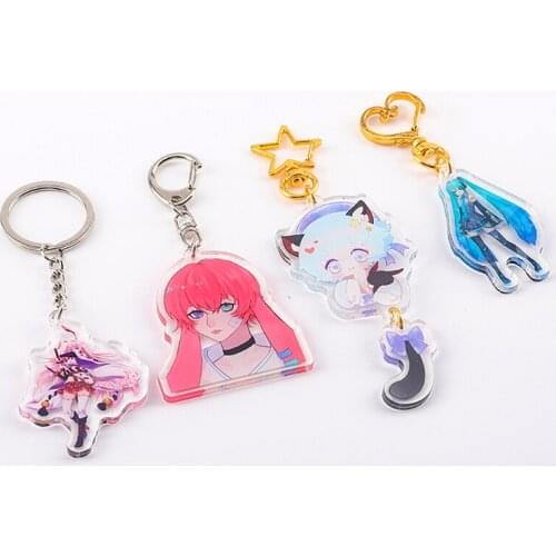 Fashion Anime Custom Keychains Cartoon Clear Acrylic Key Chain Photo Customized Anime Charms Hologram Personalized Keychains