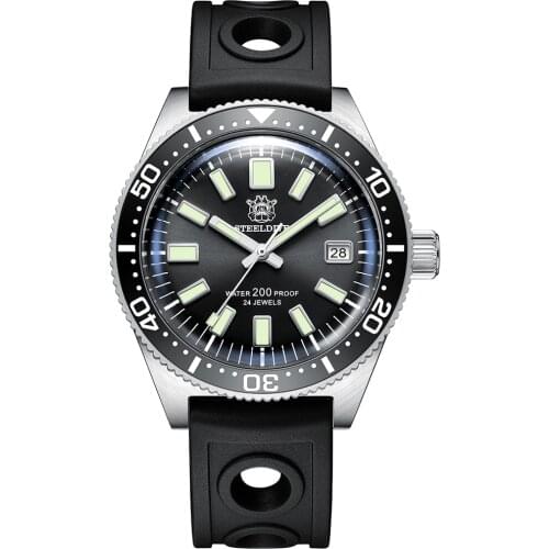 Steeldive SD1962 Automatic DivingWatch 62mas Vintage Luminous 200m Waterproof Sapphire Stainless Steel Calendar Diver