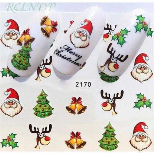 Nail sticker art decoration slider Merry Christmas tree Hats adhesive Water decals manicure lacquer accessoires polish foil