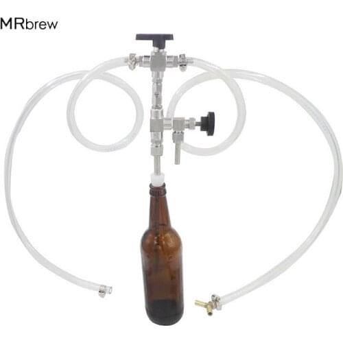 Counter Pressure Beer Bottle Filler With Gas Line Assemble Homebrew CO2 Beer Gun Filling Bar Tools Stainless Steel