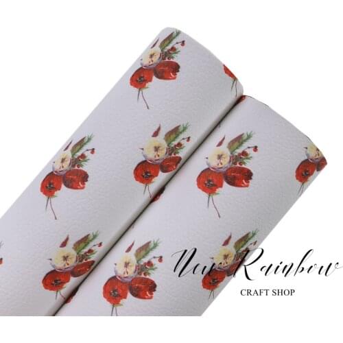 New Rainbow 30x22cm/A4 Christmas Florals Car Synthetic Leatherette Perfect Cricut Material For Hair Bows, Babyshoes, Accessories