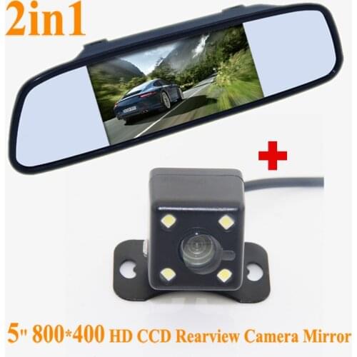 Promotion For Wholesale 5 inch TFT LCD Rear View Car Mirror Monitor + HD CCD Car Rear View Camera for Rearview Mirror