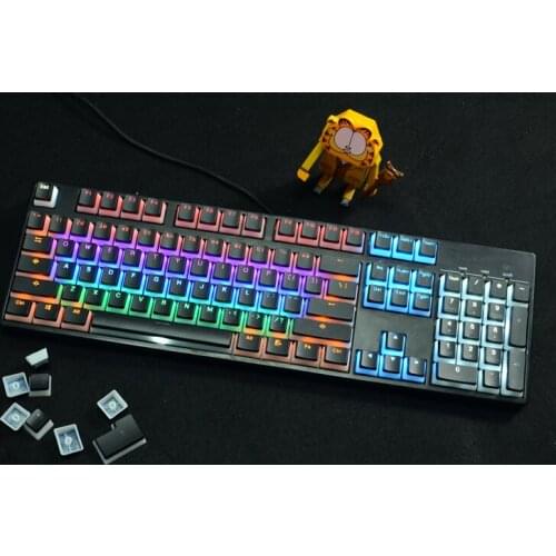 PBT backlighting double shot keycaps 104 keys for mechanical keyboard transparent keycaps 112 keys