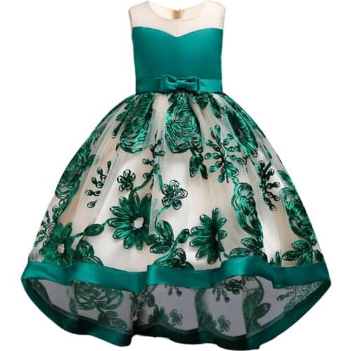 Girls Dress kids Embroidery Elegant Pageant Party Princess Dress for Girls clothes christmas costumes for children Toddler girls