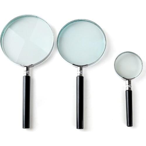 Portable Handheld Magnifying Glass, Various Sizes, 5X Reading Newspaper High Precision Semi-metal Magnifying Glass