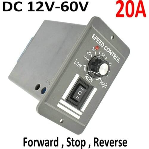 12V 24V 36V 48V PWM DC Motor Speed Controller Adjustable Switch 20A Regulator Controlador De Velocidad Del Motor De