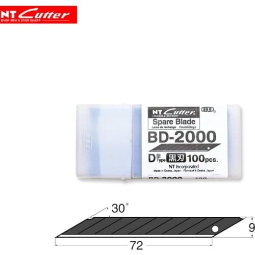 NT Cutter BD-2000 30 black blade, 9mm utility blade, industrial, blade, foil blade, 100pcs
