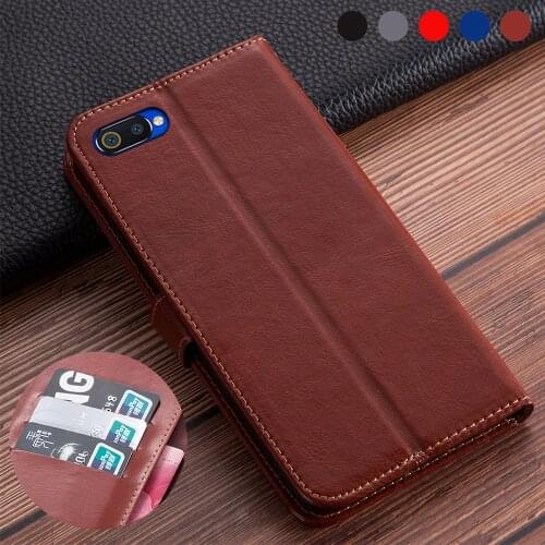Luxury Leather Flip Book style Case For Realme C2 Vintage Wallet Stand Card Holder Case For OPPO A1K RealmeC2 phone housing