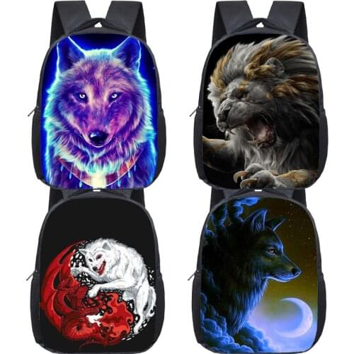 Toddler Animal Lion Wolf Backpack Boys Girls Zipper School Bag Primary Kindergarten Rucksack Back To School Backpacks Mochilas