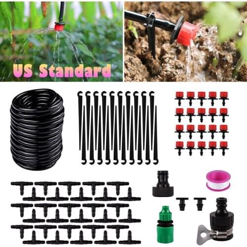 DIY Drip Irrigation System Automatic Micro Drip Watering Kits Including 25m Hose Adjustable Dripper for Garden Lawn Greenhouse