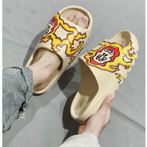 Summer Men Slides Lightweight Cool Beach Slippers Slide Bone Fish Mouth Flip Flops Women Sandals Soft EVA Sneakers Couple 35-45