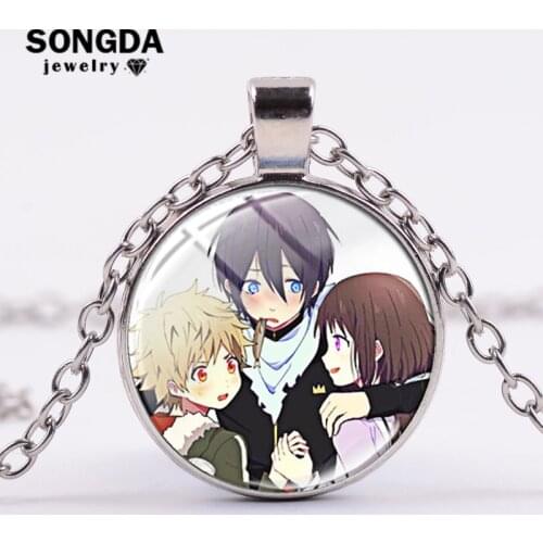 SONGDA Anime Noragami Aragoto Yukine Yato Lki Hiyori Necklace Collection Handmade Clear Photo Glass Cabochon Necklaces Pendants