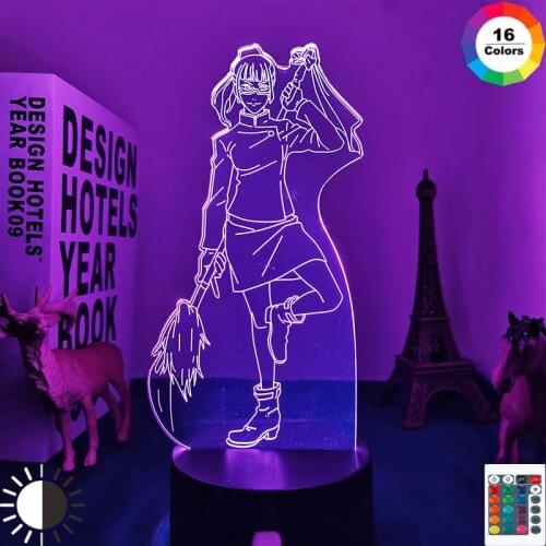 Manga Led Light Jujutsu Kaisen Zenin Maki for Bedroom Decor Night Light Jujutsu Kaisen Gift Acrylic Anime 3d Lamp Room Decor