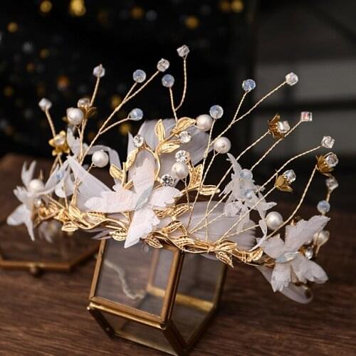 Handmade Crystal High Flower Tree Tiaras And Crowns Wedding Headband Headpiece Bridal Hair Piece Prom Pageant Accessories Gifts