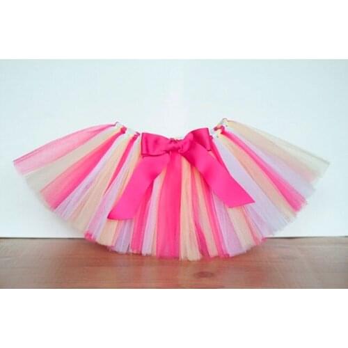 Cute Baby Girls Tutu Skirts Infant Handmade Ballet Tutus Pettiskirt with Ribbon Bow Newborn Birthday Party Skirts Costume Tutus