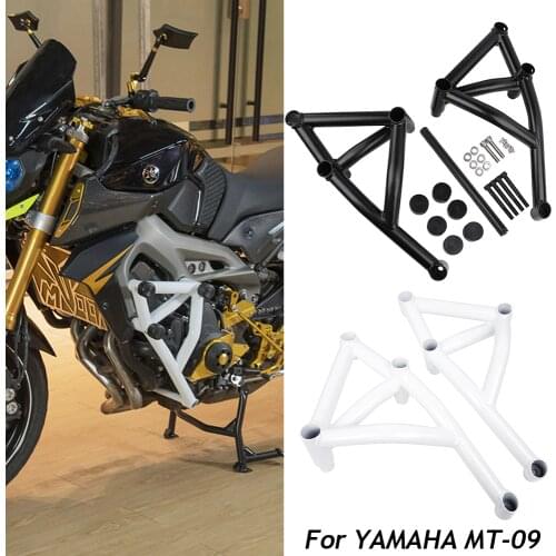 Black Stunt Cage Engine Guard Crash Bar Protector for Yamaha MT09 FZ09 Tracer MT-09 FZ-09 2014 2015 2016 Motorcycle Parts