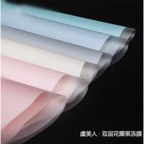 Jelly Film Half Transparent Floral Wrapping Paper Plastic Waterproof Wrapping Paper Gift Wrapping Material