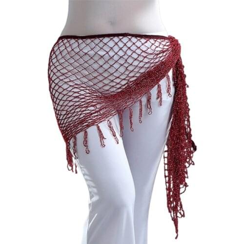 16 Colors Women Belly Dance Beaded Hip scarf Dancewear Belly Dance Hip Scarf Belt for women