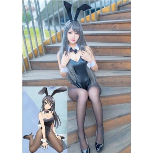 Good Smile Rascal Does Not Dream of Bunny Girl Senpai Mai Sakurajima Japanese PU Leather One Piece Swimsuit Cosplay Costume
