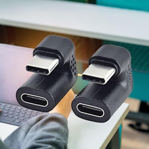 PVC Type-C Adaptor Convenient Stable Transmission PVC U-shaped Angled Type C Male-to-Female Connector for Tablet Huawei Xiaomi