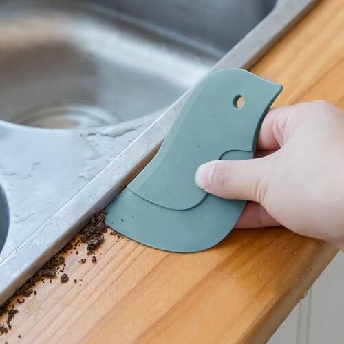 1Pc Cartoon Penguin Shaped Cleaning Scraper Soft Blade Oil Dish Plate Scraping Tool Durable Kitchen Baking Tools Wiping Board