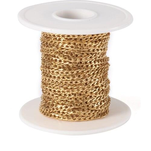 10m/roll Stainless Steel DIY Chain Silver&Gold Color Figaro Curb Cable Box Chain Necklace Chains For DIY Jewelry Making Supplies