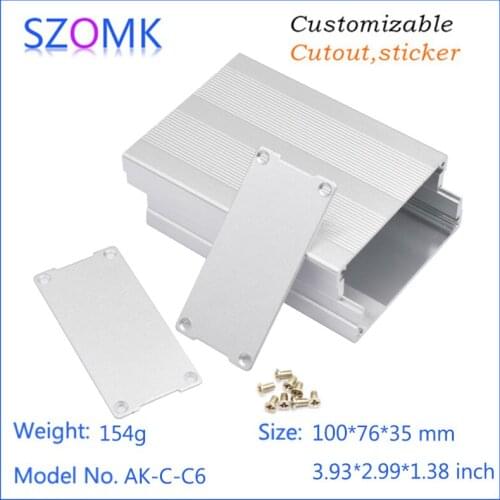 10pcs, 36*76*100mm aluminum box power distribution box extrusion junction box szomk wall enclosure project box aluminum housing