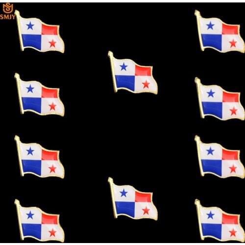 10PCS Panama Flag Brooch Enamel Safety Buckle Patriot Backpack/Tie Lapel Pride Metal Pin Brooch Badge Decoration Jewelry