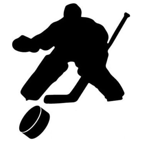 13*15.2CM Fashion Hockey Goalie Decorative Car Stickers Cartoon Motorcycle Vinyl Decals Black/Silver C7-0119