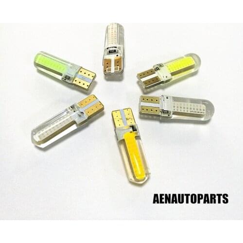 2PCS T10 W5W LED car interior light Silica gel COB marker lamp 12V 194 501 Side Wedge parking bulb canbus auto car styling