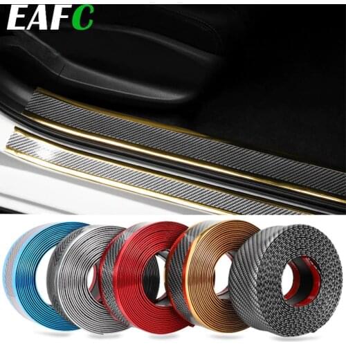 3D Car Sticker Carbon Fiber Rubber Stickers Universal Anti-collision Protectors Cars Door Decoration Exterior Auto Accessories