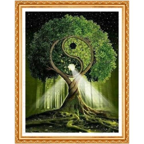 5D Diamond Painting Embroidery Chinese Elements Yin and Yang Full Square Drill 3D Pictures Rhinestones Cross Stitch Home Decor