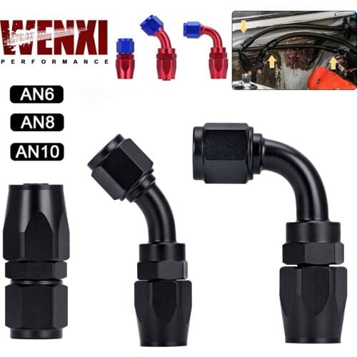AN6 AN8 AN10 Straight 45 90 180 Degree Oil Fuel Swivel Hose End Fitting Oil Hose End Adaptor Kit Black