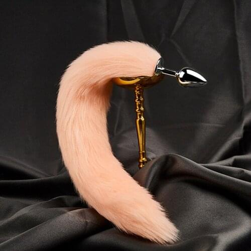 Best Selling Sex Toys Imitation Fox Tail Artificial Tail Hair Metal Anal Plug Adult Products Backyard G-spot Teasing Anal Plug