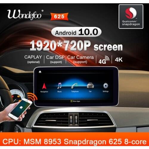 Snapdragon Android 10 car radio For Benz C-Class C Class S204 W204 2011 2012-2014 gps navigation multimedia player no 2 DIN dvd