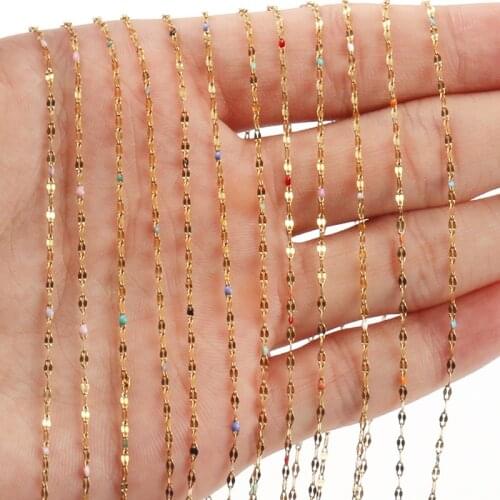 1 Meter Handmade Gold Wire Wrapped Rosary Chain stone Beads Chains for Necklaces Bracelets Anklet Making DIY Jewelry Findings