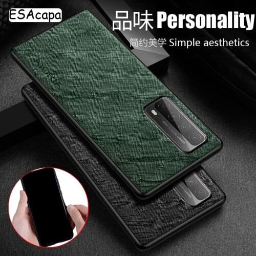PU Leather Texture Soft Shockproof Phone Case For Huawei P Smart 2021 Y7A Honor 10X Lite 8A 8X V30 V20 V10 Play 4T Pro TPU Cover