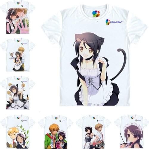 Coolprint Japanese Anime Shirt Maid Sama T-Shirts Multi-style Short Sleeve Ayuzawa Misaki Usui Takumi Cosplay Costume Kawaii