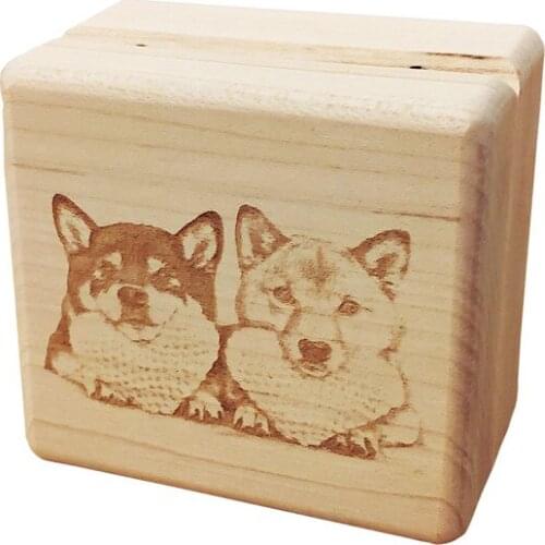 Angelagifts Maple wood wind up Dog Pets photo gift, customized engraved photo music box, personalized birthday girlfriend gift