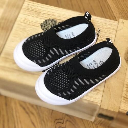 Childrens casual sneakers shoes kids baby girls solid color knit shoes boys breathable sports shoes girls stretch soft sneakers