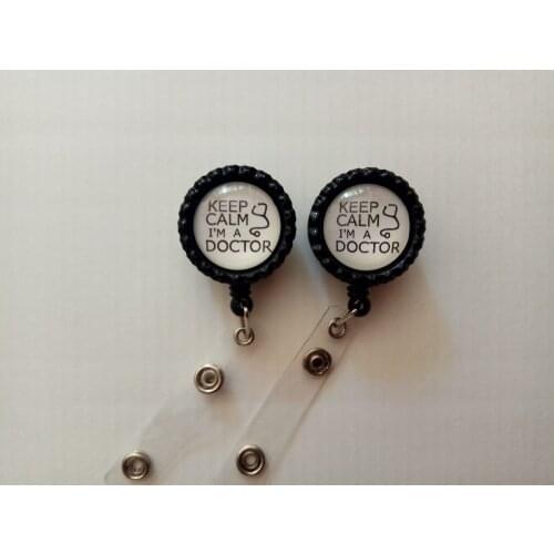Doctor Retractable Work ID Badge Holder Lanyard Clip Flat Cap 10pcs/lot
