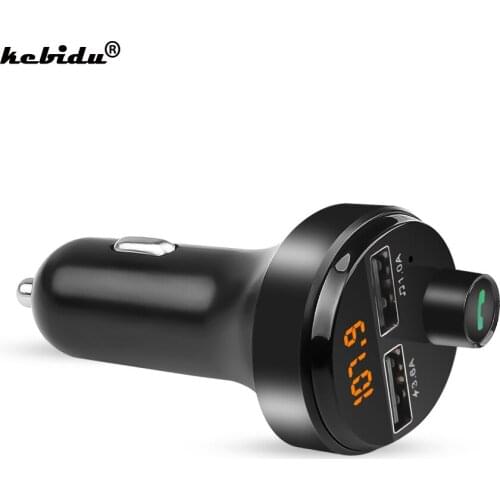 Kebidu Handsfree FM Transmitter Modulator Bluetooth 5.0 Car Kit 3.6A Fast Charge Car MP3 Player Dual USB mobile phone charger