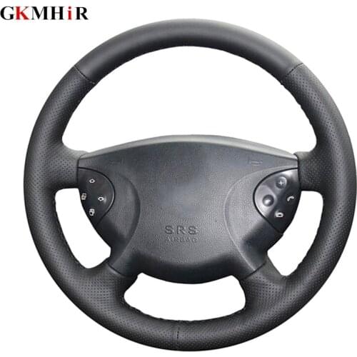 GKMHiR Artificial Leather Hand-Stitched Black Car Steering Wheel Cover for Mercedes Benz W210 E240 E63 E320 E280 2002-2008