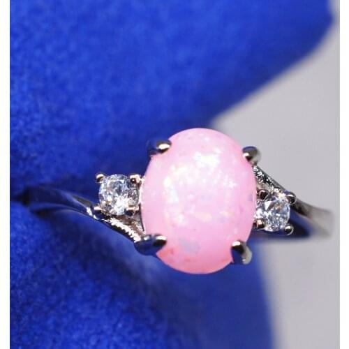 Exquisite Women' Silver Plated Ring Oval Cut Fire Opal Zircon Ring Birthday Proposal Gift Bridal Engagement Ring Wedding Jewelry