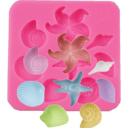 2021 Summer Silicone Mould Marine Resin Mould Epoxy Mould Jewelry Accessories Biological Starfish Conch Shell Polymer Clay Tool