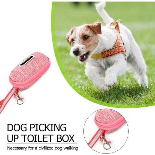 Garbage Bags Organizer Pet Puppy Cat Pick Up Poop Bag Portable Linen Reflective Clean Bag Outdoor Pick Up Bag Pouch