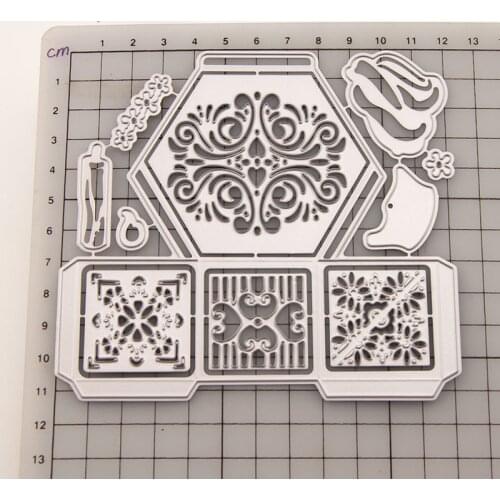 Metal Cutting Dies Hexagon Candy Treat Box Stencils for DIY Scrapbooking/photo Album Decorative Embossing DIY Paper Cards