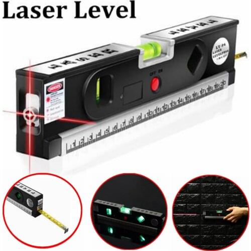 LV04 Multi-purpose Laser Level with 1.5m Tape Measure Horizontal Vertical Aligner Bubbles Ruler Measuring Instrument Tools